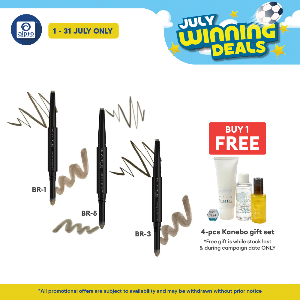 Kate Lasting Eyebrow W Square (BR-1/BR-3/BR-5) Alpro Pharmacy