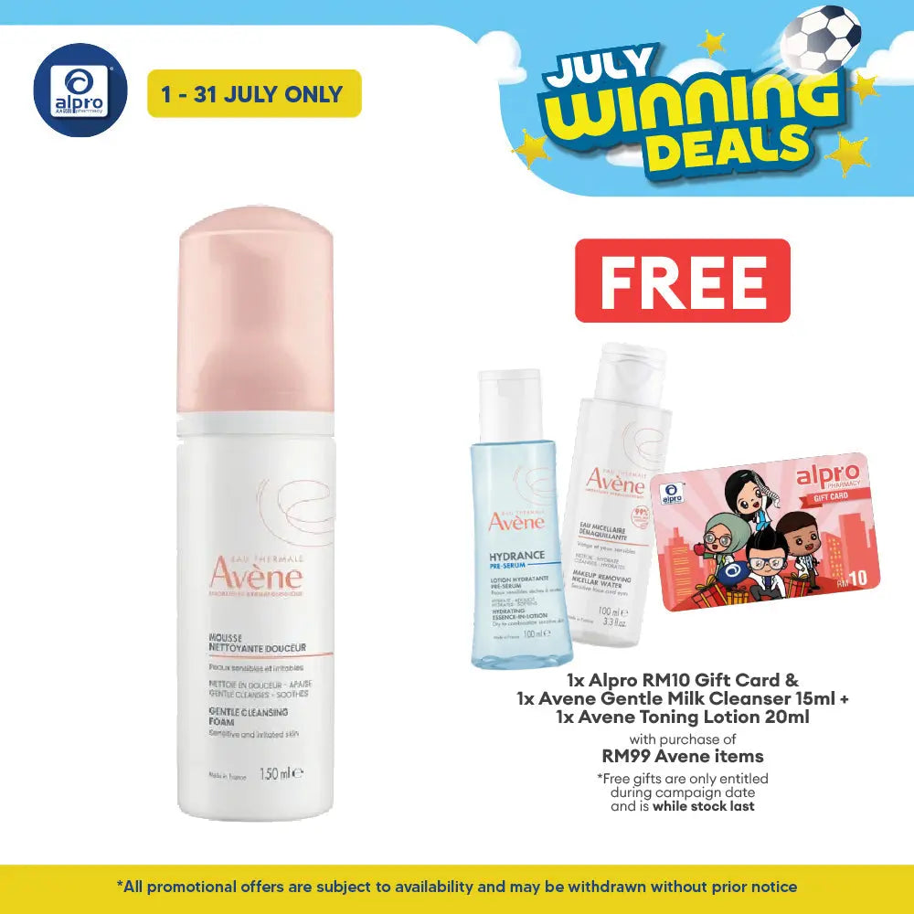 Avene Gentle Cleansing Foam 150ml | Remove Make Up & Impurities Avene