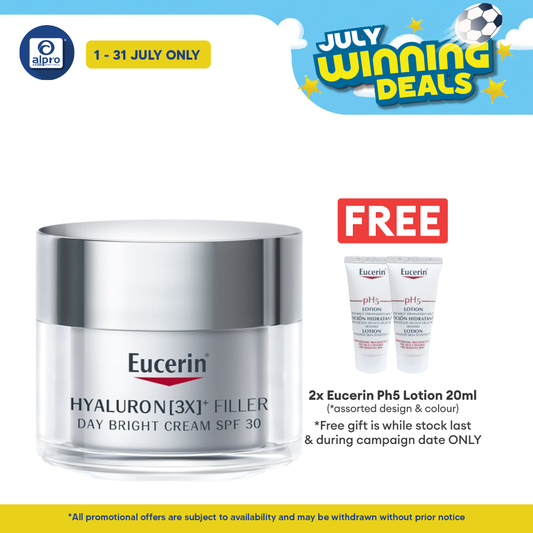 Eucerin Hyaluron Filler Day Bright Cream SPF30 50ml  (New) | Reduces Deep Wrinkle and Lines Eucerin