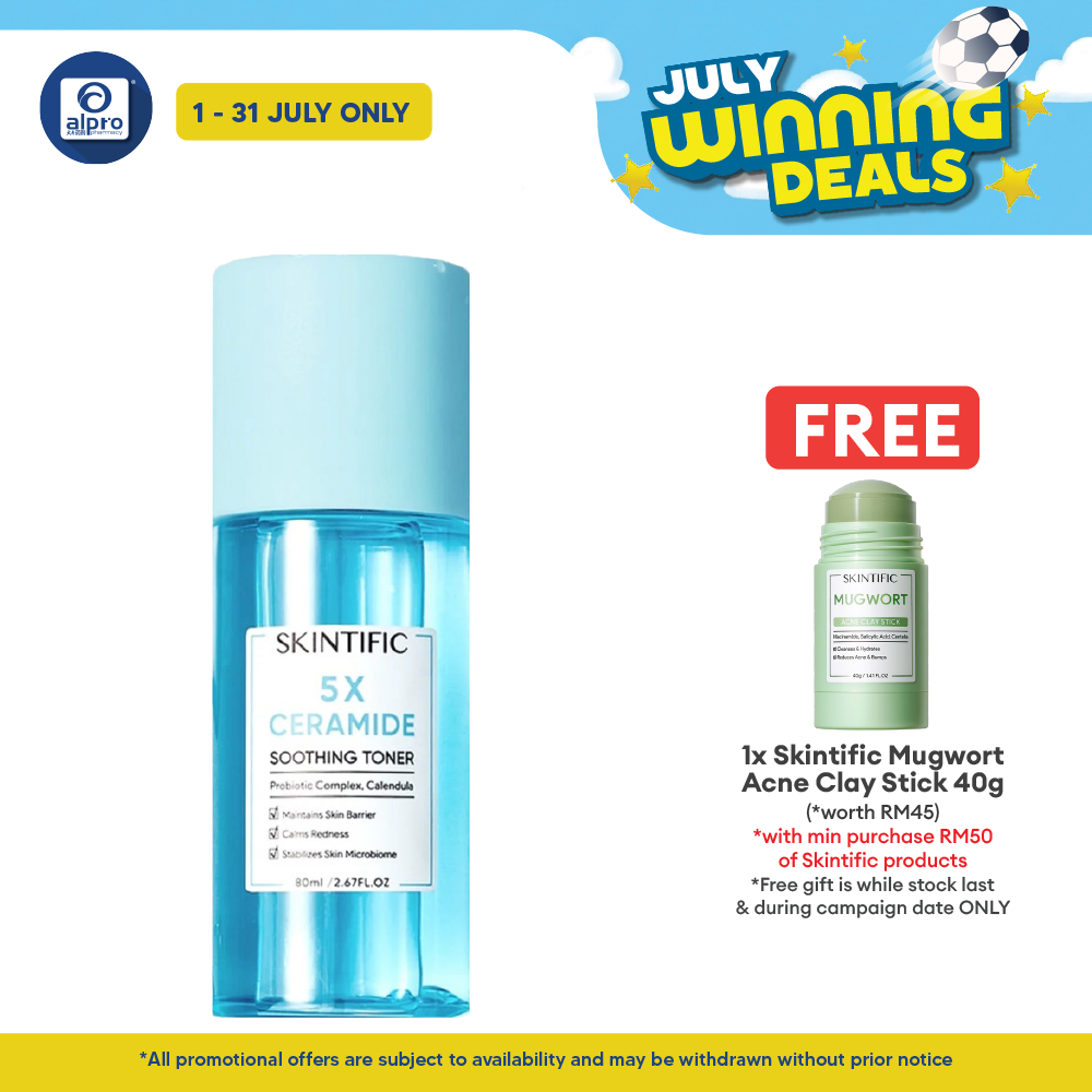 Skintific 5x Ceramide Soothing Toner 80ml | Skin Barrier Repair with Calendula for All Skin Types Skintific