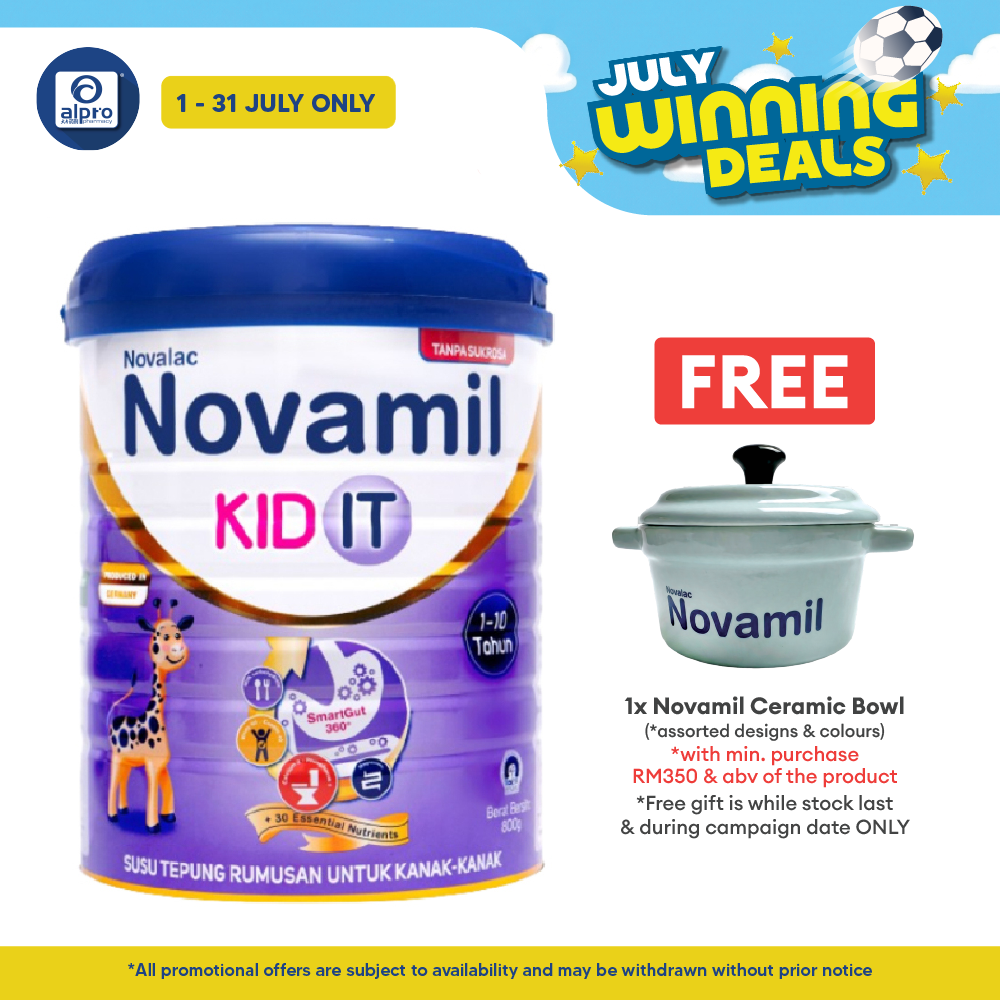 Novalac Novamil Kid IT 800g | With SmartGut360° & 30 Essential Nutrients with Omega 3 & Omega 6 Novalac