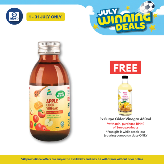 Surya Ready To Drink Apple Cider Vinegar With Natural Honey 150ml | Enriched With Natural Goodness Surya