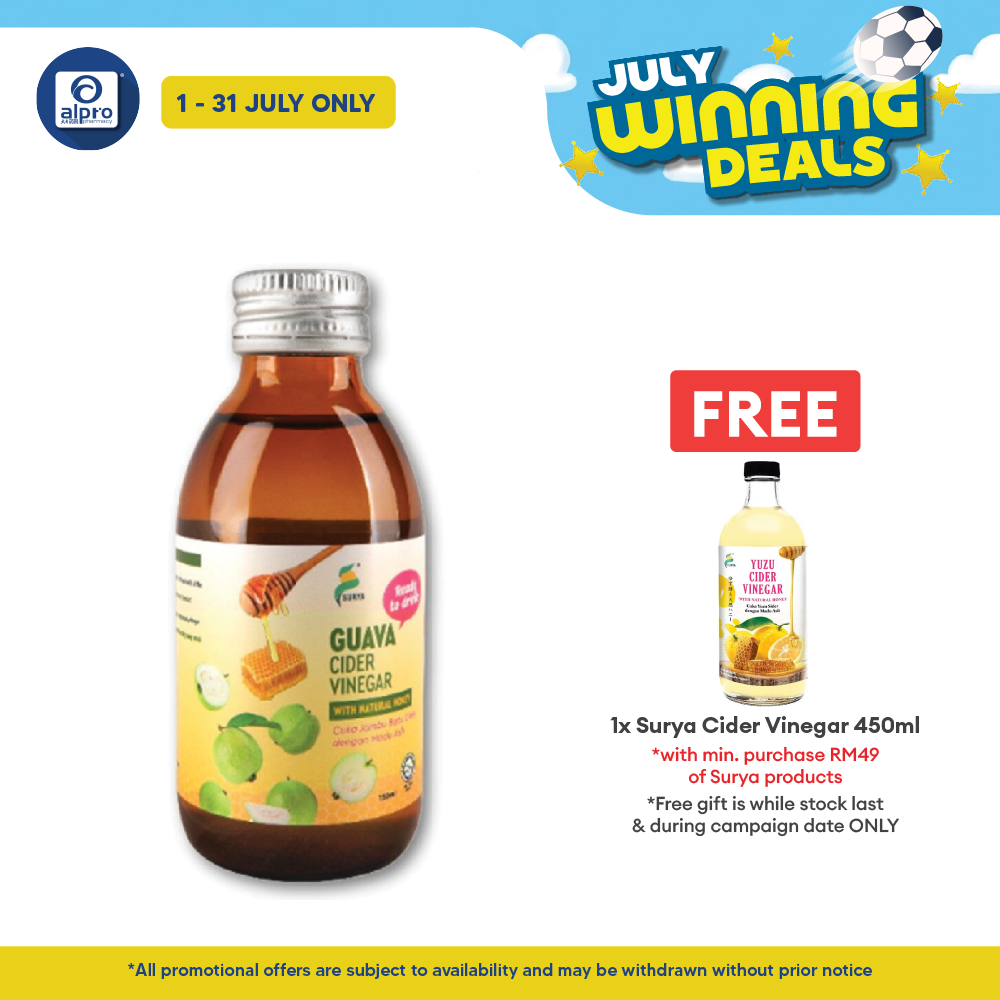 Surya Ready To Drink Guava Cider Vinegar With Natural Honey 150ml | Enriched With Natural Goodness Surya