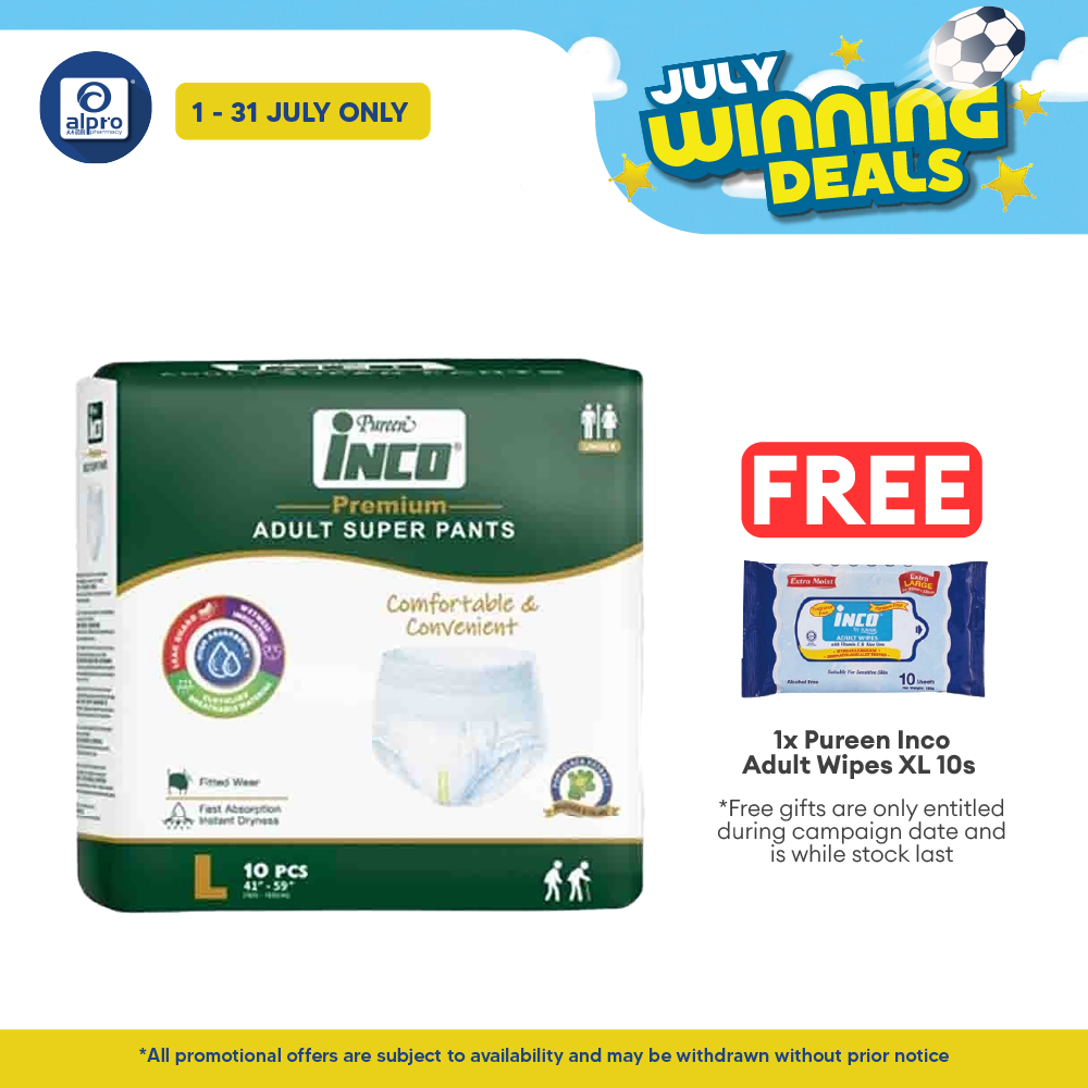 Pureen Inco Premium Adult Super Pants | Size L (10 Pcs/pack) Pureen