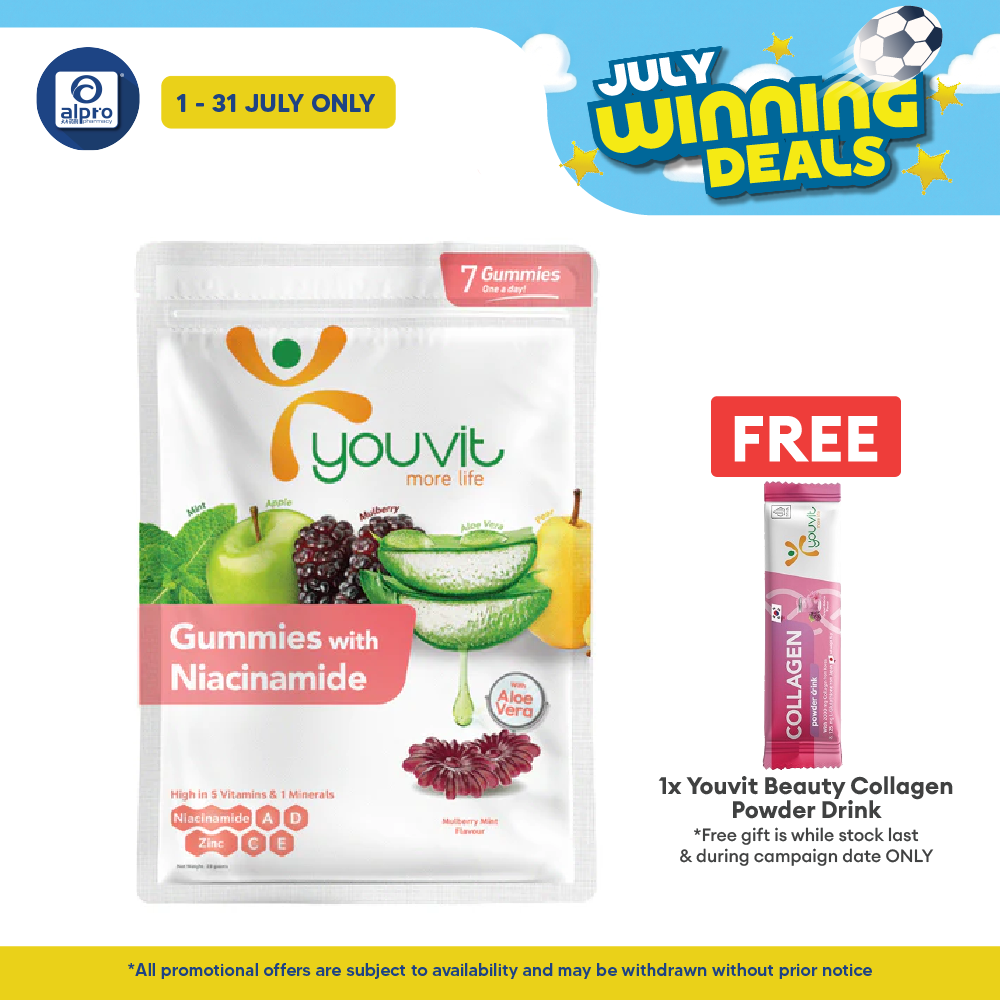 Youvit Beauty Niacinamide Gummies Mulberry Mint 7s Youvit