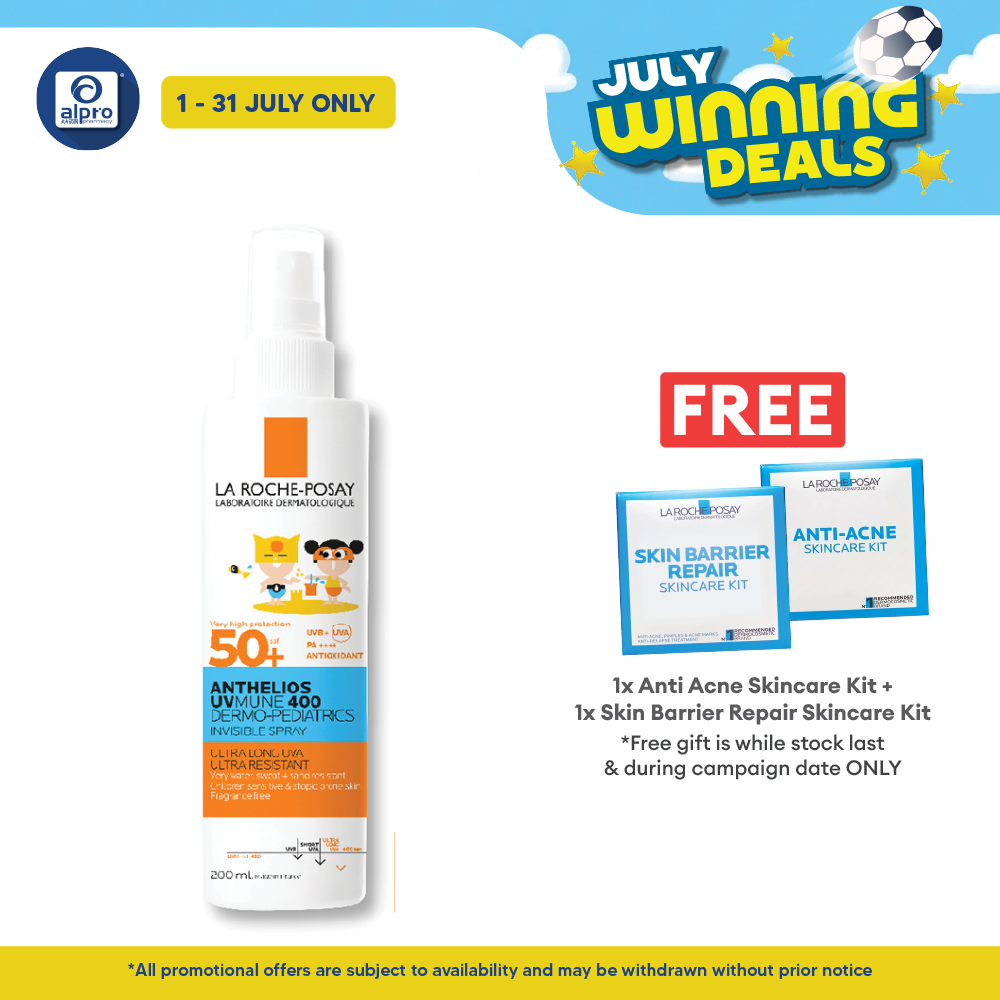 La Roche-Posay Anthelios UVMUNE 400 Dermo-Pediatrics Invisible Spray SPF 50+ 200ml | For Children Sensitive Skin La Roche Posay