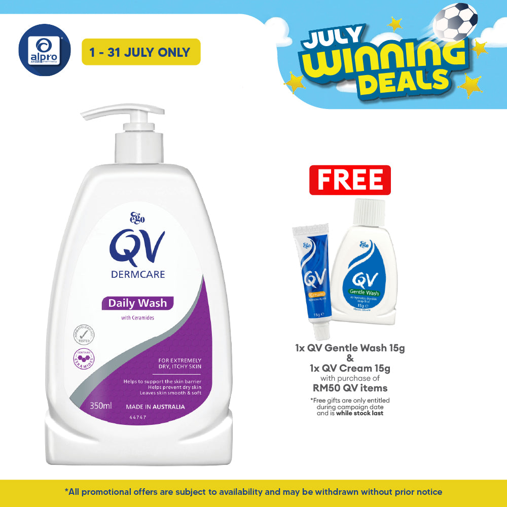 Qv Dermcare Daily Wash With Ceramides 350ml | Hydrating Alpro Pharmacy