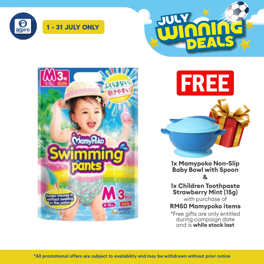 MamyPoko Swimming Pants Girl M 3s | No Sagging MamyPoko