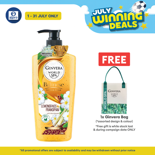 Ginvera World Spa Bali Shower Scrub Lemongrass & Frangipani 750ml | Lemongrass and Frangipani Ginvera
