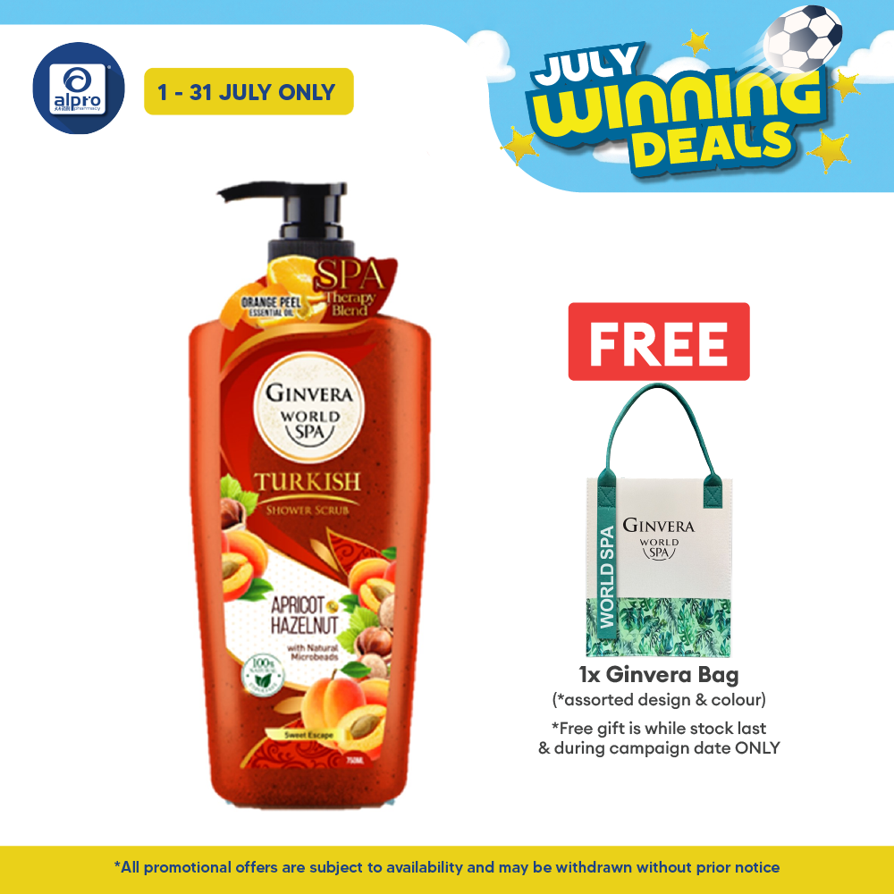 Ginvera World Spa Turkish Shower Scrub Apricot & Hazelnut 750ml | Apricot and Hazelnut Ginvera