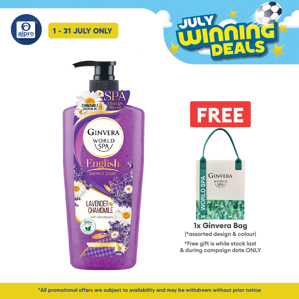 Ginvera World Spa English Shower Scrub Lavender & Camomile 750ml | Lavender and Chamomile Ginvera