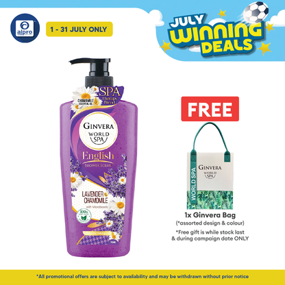 Ginvera World Spa English Shower Scrub Lavender & Camomile 750ml | Lavender and Chamomile Ginvera