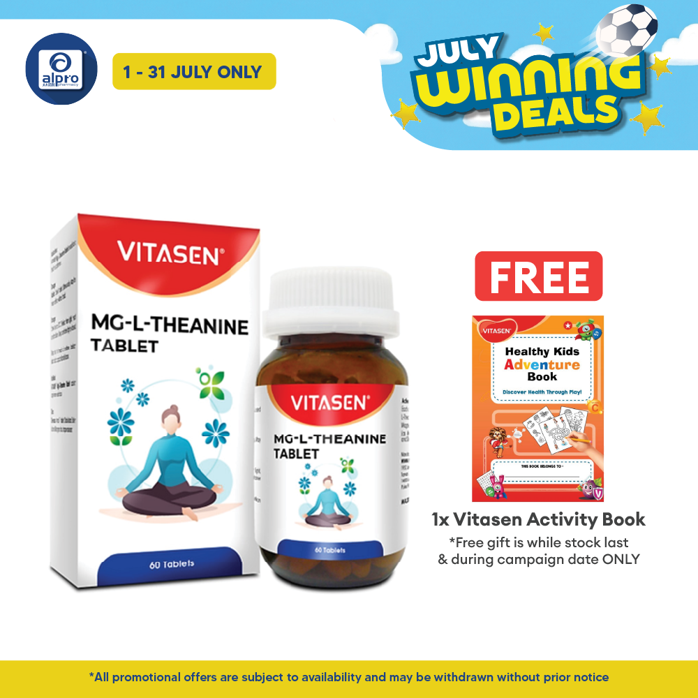 Vitasen MG-L-Theanine Tablet 60s | Restore Mood and Mind Vitasen