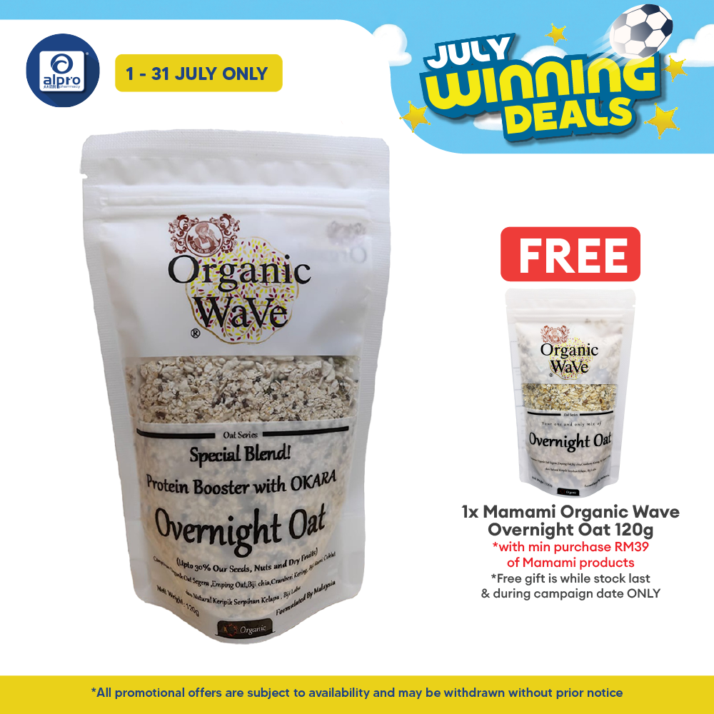 Mamami Organic Wave Overnight Oats Protein Booster Okara Powder 120g | Improve Glucose Tolerance Mamami