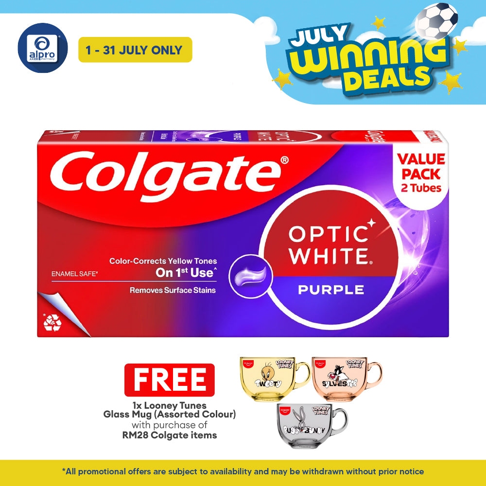 Colgate Optic White Purple 100g 2s | Help Remove Teeth Stains Colgate