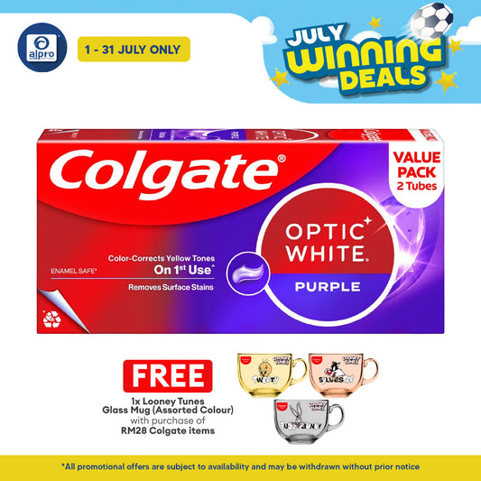 Colgate Optic White Purple 100g 2s | Help Remove Teeth Stains Colgate