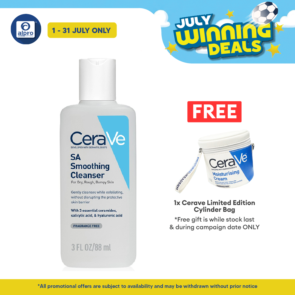 Cerave SA Smoothing Cleanser 88ml | Maintains Skin Natural Moisture Cerave