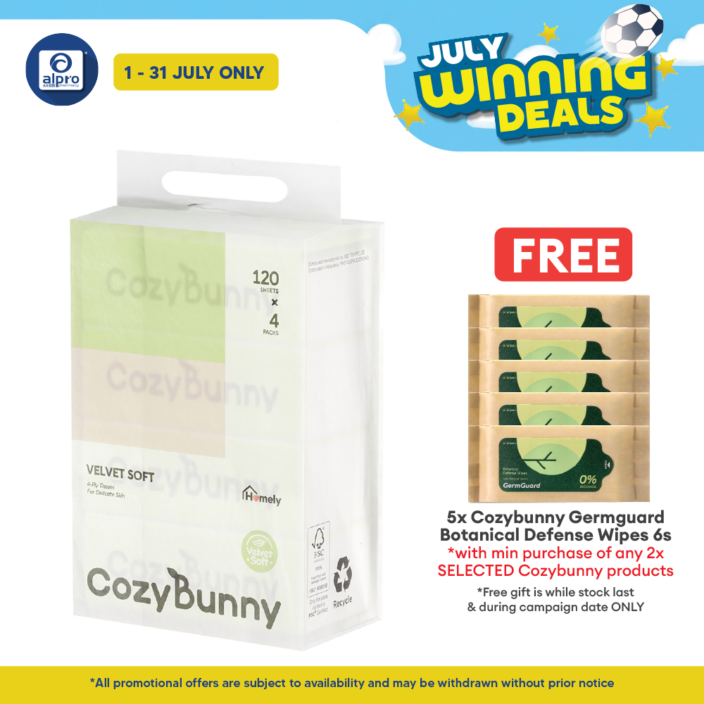 CozyBunny Velvet Soft Facial Tissues (Homely 120s / Go-To 40s) 4ply | Skin and Family Friendly CozyBunny