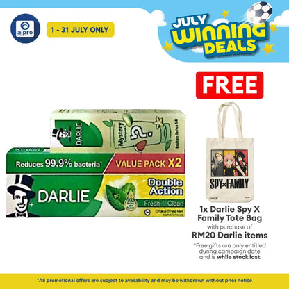 Darlie Double Action 2x 225g Free 1x Blind Box 80g | Oral Protection & Fresher Breath Darlie