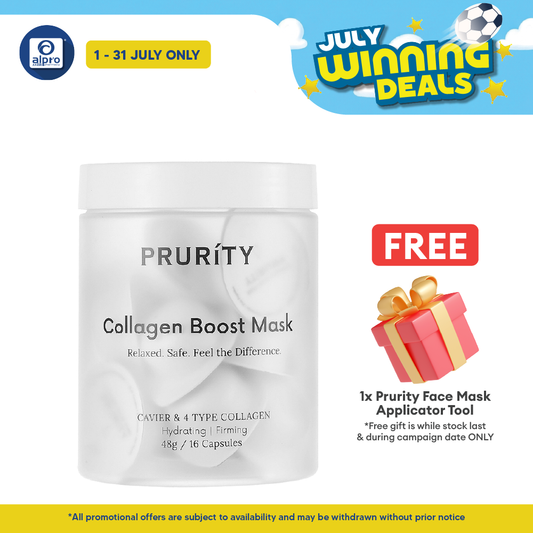 Prurity Collagen Boost Mask 48g ×16s | Prevent Skin Dryness, Sagging & Dullness Prurity