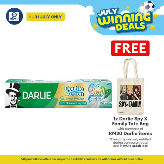 Darlie Toothpaste Double Action Fresh Protect 2-in-1 160g  | Combat Bad Breath & Protect Gums Darlie