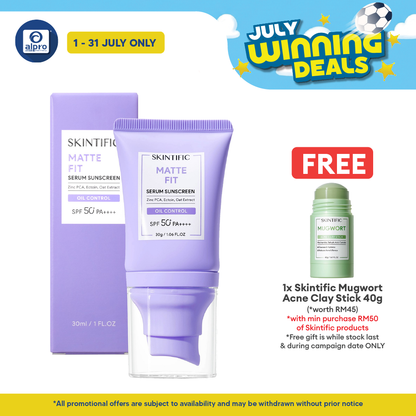 Skintific Matte Fit Serum Sunscreen 30g | Matte Finish & No White Cast Skintific