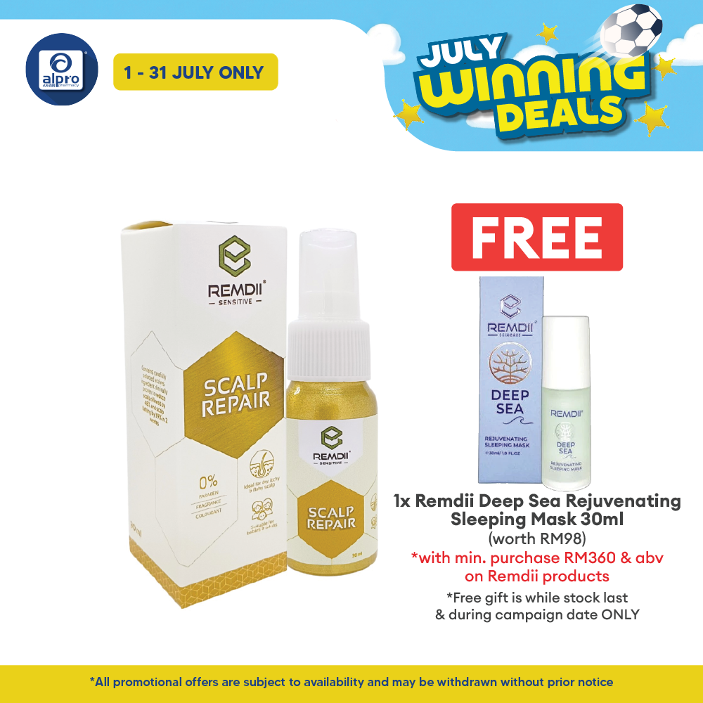 Remdii Scalp Repair Spray 30mL | Moisturise Dry, Itchy & Flaky Scalp Remdii