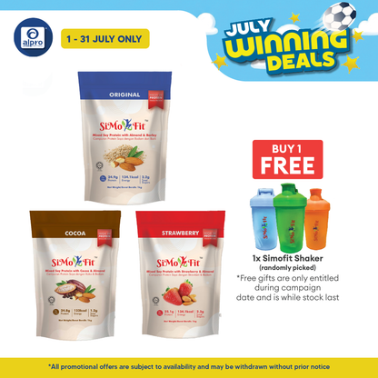 Simofit Original Mixed Soy with Almond & (Barley/ Cocoa/ Strawberry) 1kg | Premium Plant Based Ingredients Simofit