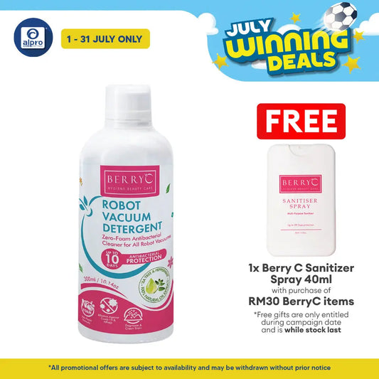 BerryC Robot Vacuum Detergent 300mL | Degrease & Zero Foam Formula Berry C