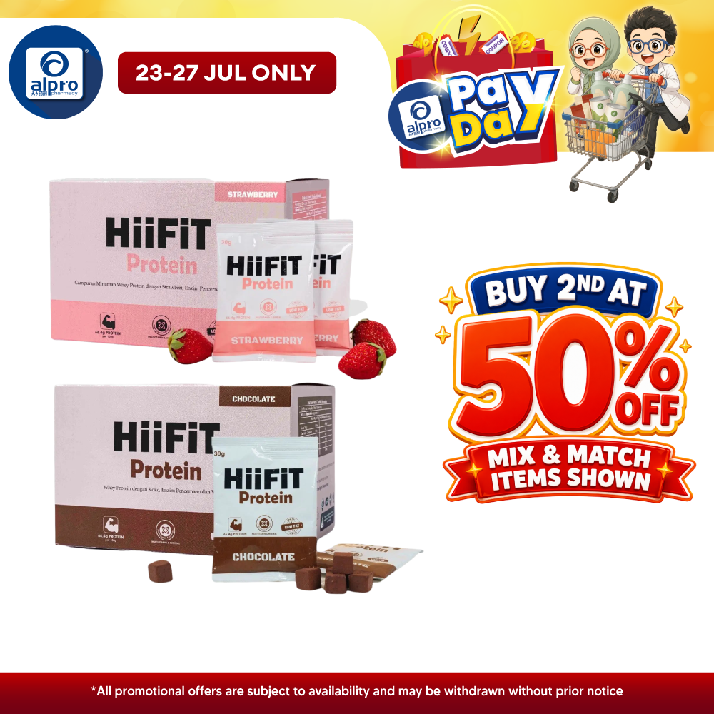 HiiFiT Hii-K Protein (Strawberry/ Chocolate) 30g ×14s | Post-Exercise Recovery & Energy Balance HiiFiT