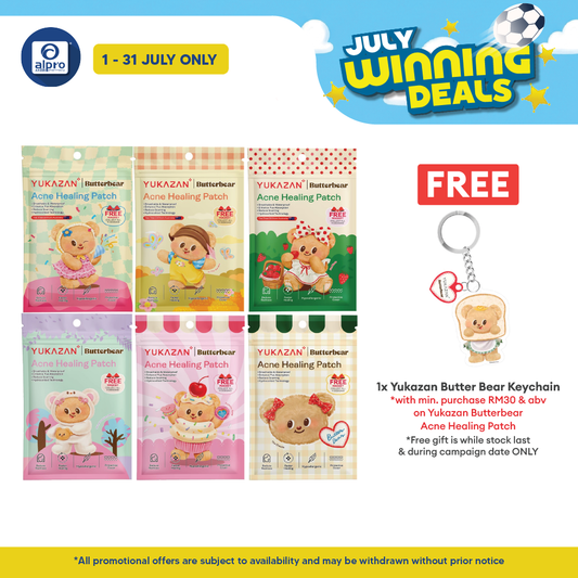 Yukazan Butterbear Acne Healing Patch (Classic/ Bakery/ Animal/ Picnic/ Party/ Garden) 20s | Less Scarring & Waterproof Yuka Zan
