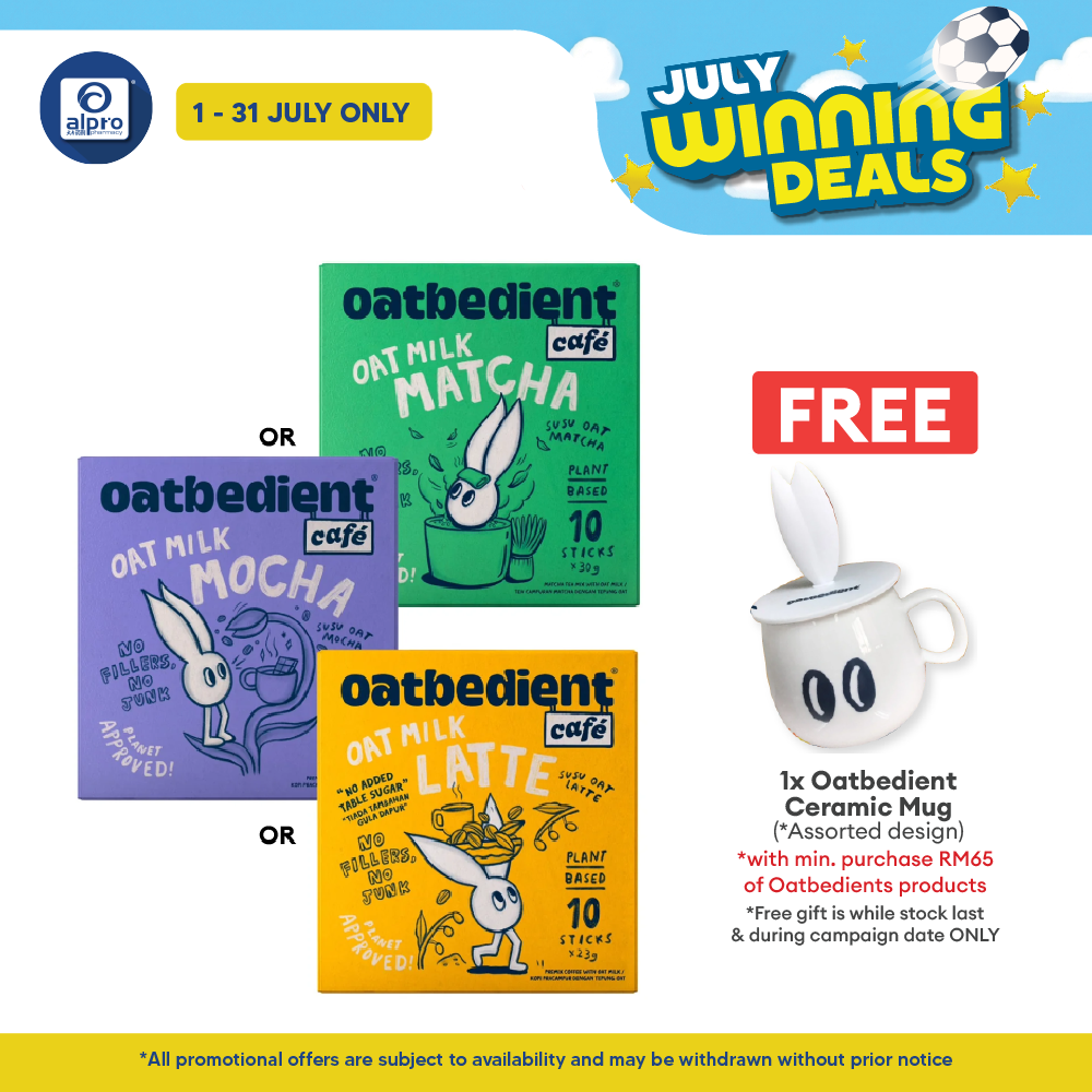 Oatbedient Oat Milk (Latte/ Mocha/ Matcha) 10s | Enjoy Café Favourites with Oat Oatbedient