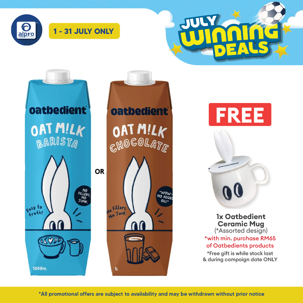 Oatbedient Oat Milk (Barista/ Chocolate) 1L | Smooth & Creamy with Natural Sweet Oatbedient