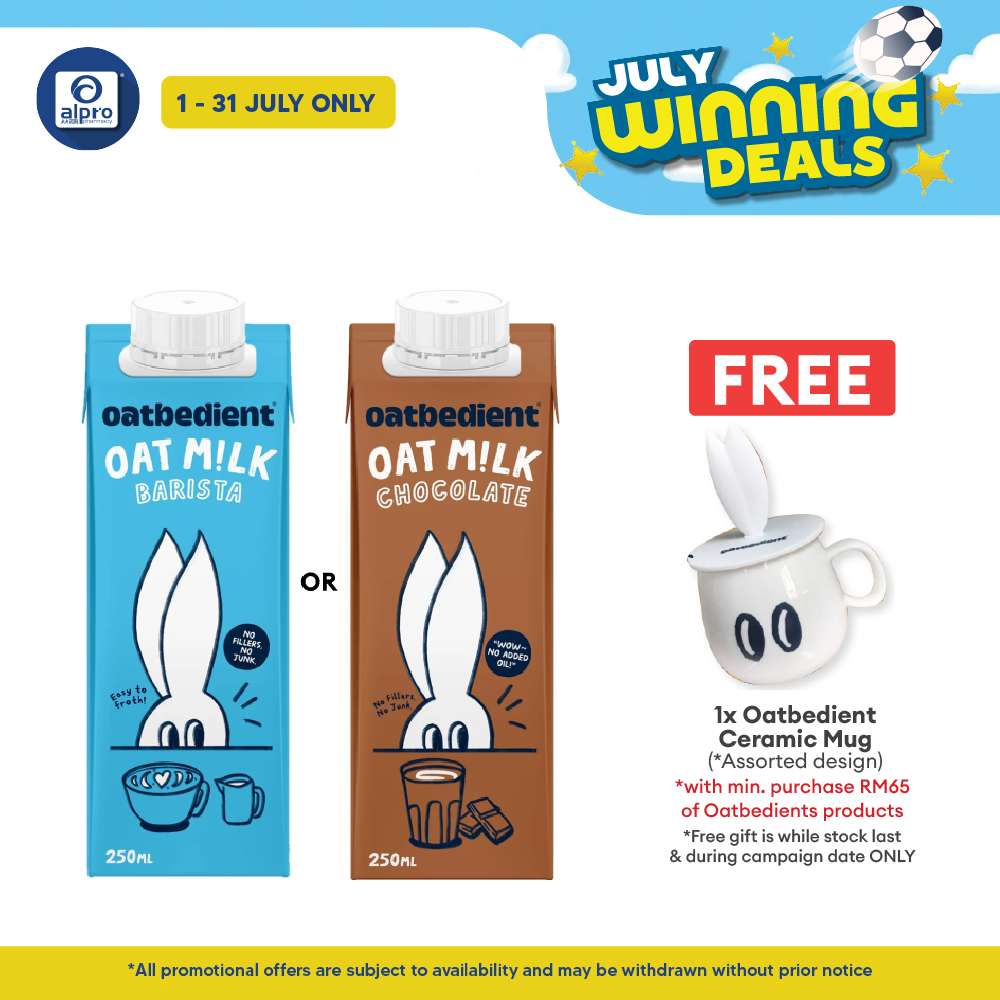 Oatbedient Oat Milk (Barista/ Chocolate) 250ml | Smooth & Creamy with Natural Sweet Oatbedient