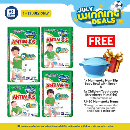 MamyPoko ANTIMOS Pants Diapers (Size M/ L/ XL/ XXL) | Natural Lemongrass Scent MamyPoko