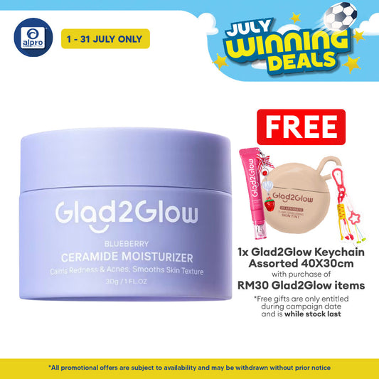 Glad2Glow Blueberry 5% Ceramide Barrier Repair Moisturizer 30g | Calms Inflamed & Irritated Skin Glad2Glow