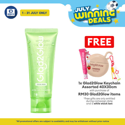 Glad2Glow Centella Salicylic Acid Acne Gel Cleanser 70mL | Gently Remove Dead Skin & Calms Acne Glad2Glow