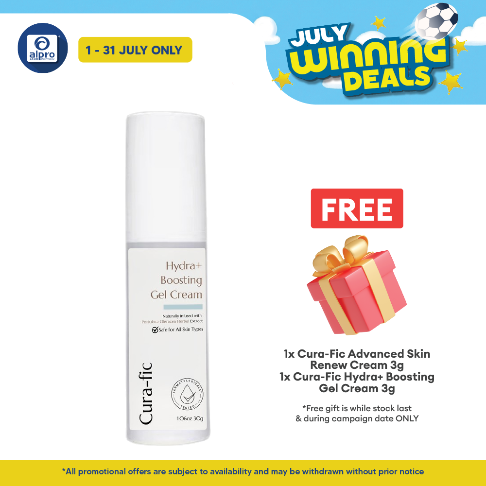 Cura-Fic Hydra+ Boosting Gel Cream 30g | Essential Daily Skin Moisturiser Cura-fic