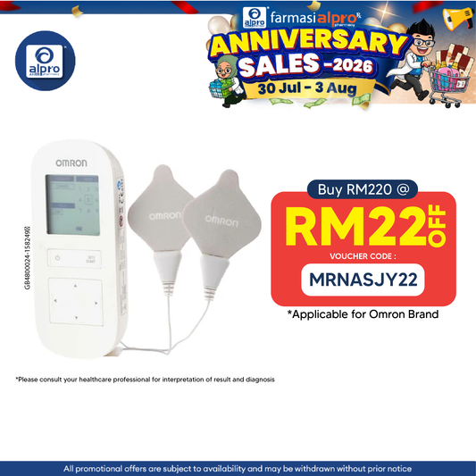 OMRON Electronic Nerve Stimulator (Heat TENS) HV-F311 | Rechargeable & Portable Form Omron