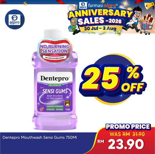 Dentepro Mouthwash Sensi Gums 750ml | Gentle Dentepro