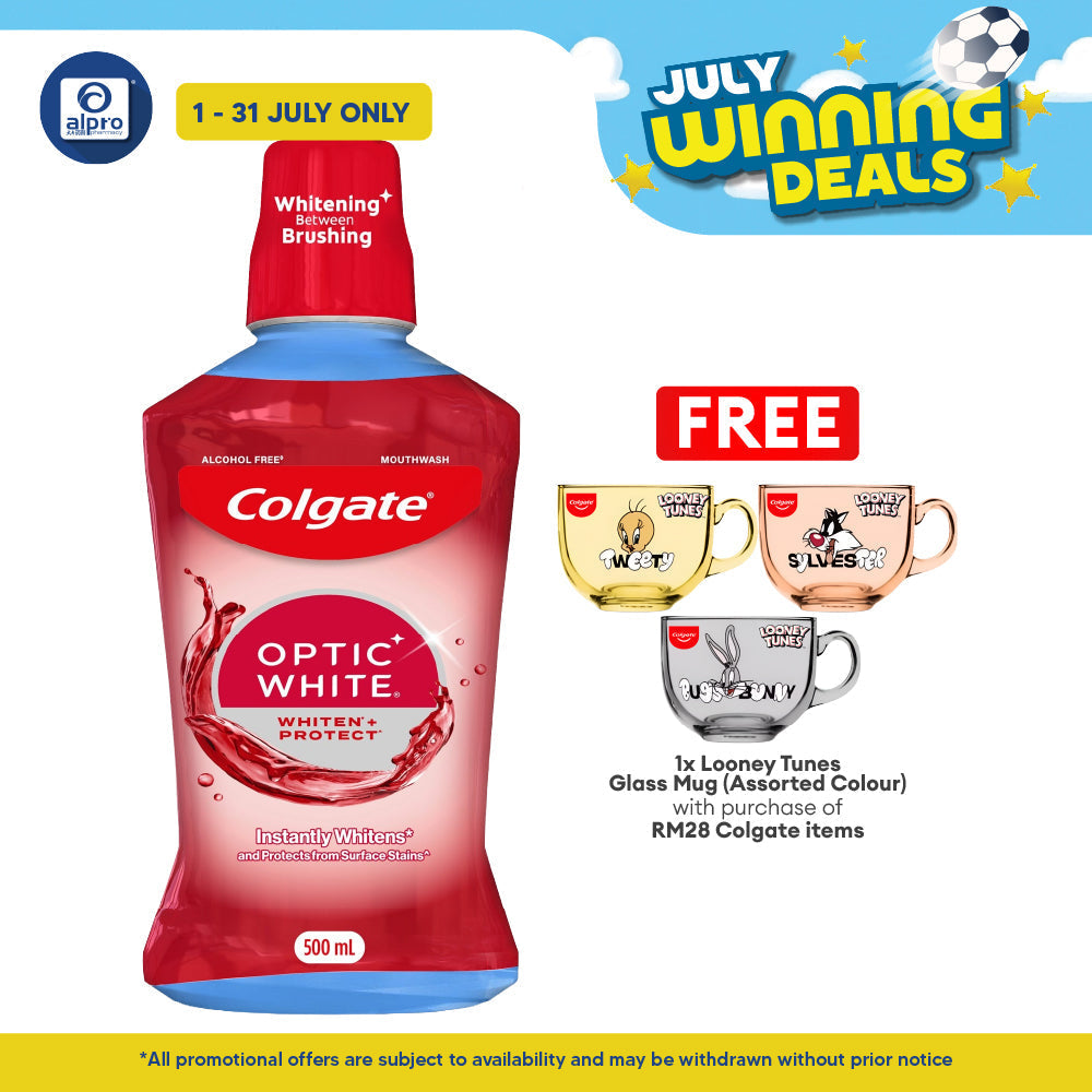 Colgate Optic White Mouthwash 500mL | Whiten + Protect Colgate