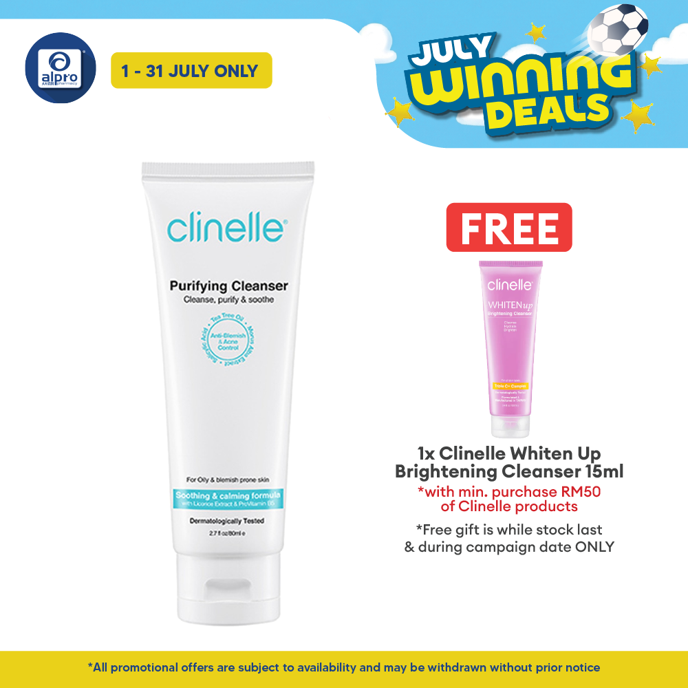 Clinelle Purifying Cleanser 80mL | Soothing & Calming Formula Clinelle