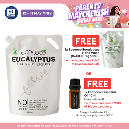 ecococo Eucalyptus Laundry Refill 2kg | Naturally Soft & Safe for Sensitive Skin ecococo
