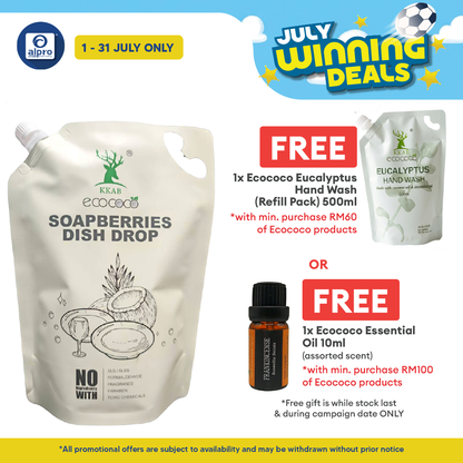 ecococo Soapberries Dish Drop Refill 2kg | Food Grade Formula & Skin Friendly ecococo