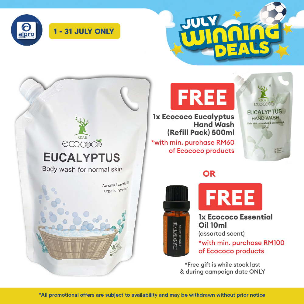 ecococo Eucalyptus Body Wash Refill 1kg | Skin Friendly & Moisturising Effect ecococo