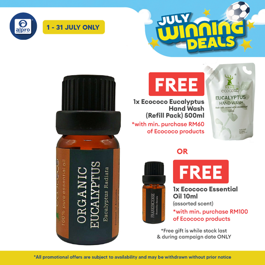 ecococo Organic Eucalyptus Essential Oil | Helps Nose Discomfort & Congestion ecococo