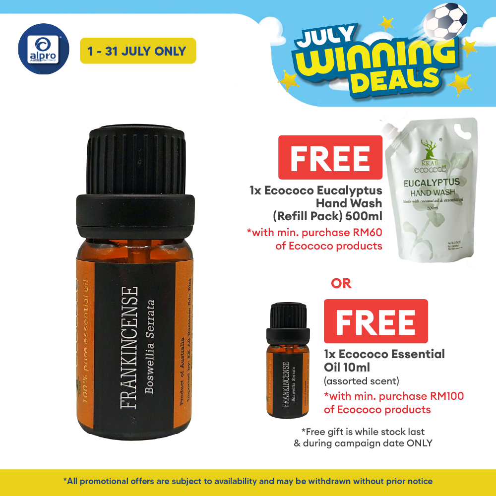 ecococo Frankincense Essential Oil 10mL | Reduce Stress & Anxiety ecococo