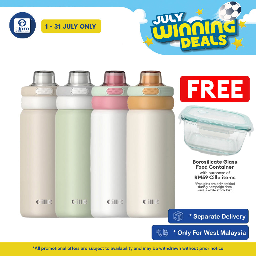 Cille 6-Layer Insulated 316 Stainless Steel Bottle Dual Direct Drink & Straw Mouth 560mL (XB-25106-560) | Cute Design Cille