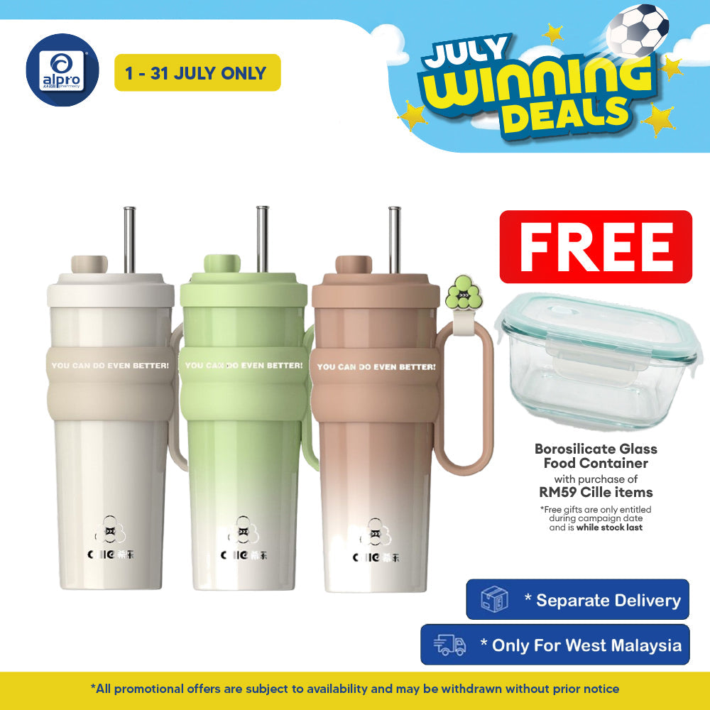 Cille Premium 304 Stainless Steel Tumbler (XB-24193-TC) | Coated Inner Ceramic & Steel Straw Cille