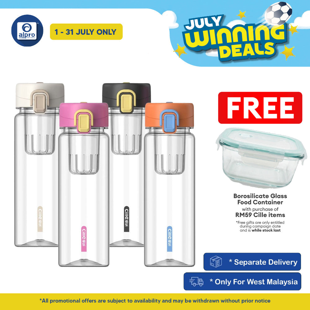 Cille Tritan Bottle with Magnetic Infuser & Leak-Proof Lid BPA Free 780mL (XL-2520-780) | Leak-Proof & Durable Body Cille